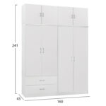 ΝΤΟΥΛΑΠΑ 4-ΦΥΛΛΗ ΜΕ ΠΑΤΑΡΙ & ΣΥΡΤΑΡΙΑ JENNA HM11355.05 ΜΕΛΑΜΙΝΗ ΣΕ ΛΕΥΚΟ 160x43x240Υεκ - Image 2