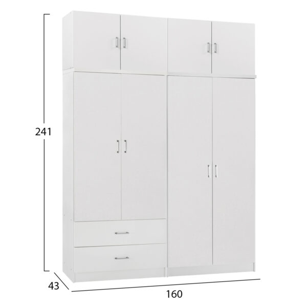ΝΤΟΥΛΑΠΑ 4-ΦΥΛΛΗ ΜΕ ΠΑΤΑΡΙ & ΣΥΡΤΑΡΙΑ JENNA HM11355.05 ΜΕΛΑΜΙΝΗ ΣΕ ΛΕΥΚΟ 160x43x240Υεκ - Image 2