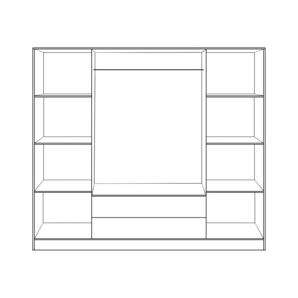 ΝΤΟΥΛΑΠΑ 4ΦΥΛΛΗ ΜΕ 2 ΣΥΡΤΑΡΙΑ AZALEA 200x55.5x180Υ εκ. HM353.01 ZEBRANO - Image 2