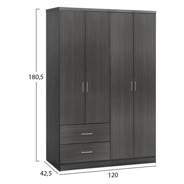 ΝΤΟΥΛΑΠΑ 4ΦΥΛΛΗ BLAKELY ME 2 ΣΥΡΤΑΡΙΑ HM339.01 ZEBRANO 120Χ42,5Χ180,5εκ. - Image 2