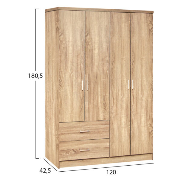 ΝΤΟΥΛΑΠΑ 4ΦΥΛΛΗ ME 2 ΣΥΡΤΑΡΙΑ BLAKELY HM339.02 SONAMA 120Χ42,5Χ180,5εκ. - Image 2