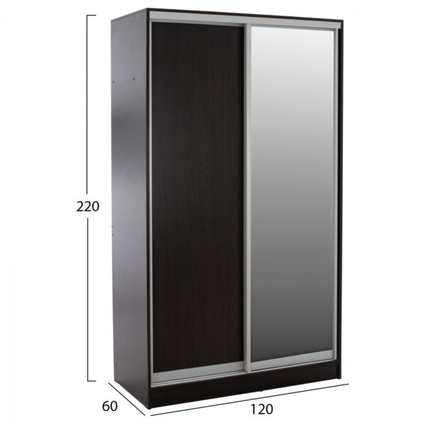 ΝΤΟΥΛΑΠΑ ΣΥΡΟΜΕΝΗ ADLER ΣΥΡΟΜΕΝΗ ΜΕΛΑΜΙΝΗΣ 120x60x220Υεκ. ΔΙΦΥΛΛΗ WENGE ΜΕ ΚΑΘΡΕΠΤΗ HM2460.02 - Image 2