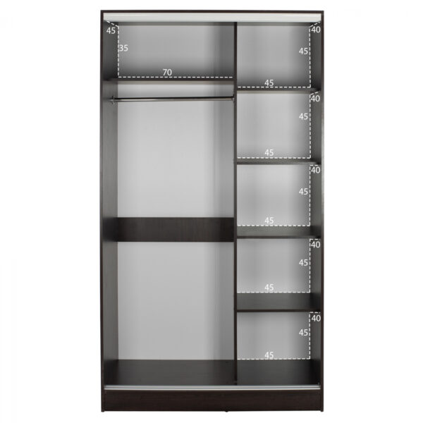 ΝΤΟΥΛΑΠΑ ΣΥΡΟΜΕΝΗ ADLER ΣΥΡΟΜΕΝΗ ΜΕΛΑΜΙΝΗΣ 120x60x220Υεκ. ΔΙΦΥΛΛΗ WENGE ΜΕ ΚΑΘΡΕΠΤΗ HM2460.02 - Image 4