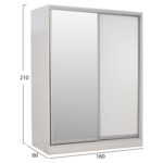 ΝΤΟΥΛΑΠΑ ADLER ΜΕΛΑΜΙΝΗΣ ΛΕΥΚΗ ΜΕ ΚΑΘΡΕΠΤΗ HM2434.03 160x60x210 εκ. - Image 2