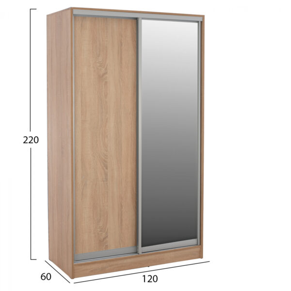 ΝΤΟΥΛΑΠΑ ΣΥΡΟΜΕΝΗ ADLER ΜΕΛΑΜΙΝΗΣ 120x60x220Yεκ. ΔΙΦΥΛΛΗ SONAMA ΜΕ ΚΑΘΡΕΠΤΗ HM2460.01 - Image 2