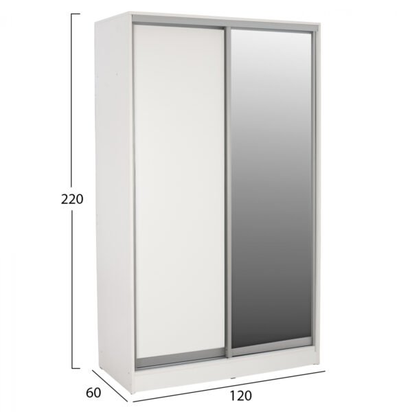 ΝΤΟΥΛΑΠΑ ΣΥΡΟΜΕΝΗ ADLER ΜΕΛΑΜΙΝΗΣ 120x60x220Yεκ. ΔΙΦΥΛΛΗ ΛΕΥΚΗ ΜΕ ΚΑΘΡΕΠΤΗ HM2460.03 - Image 2