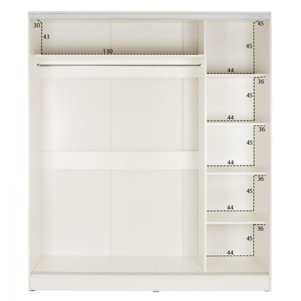ΝΤΟΥΛΑΠΑ ΣΥΡΟΜΕΝΗ ADLER ΜΕΛΑΜΙΝΗΣ 120x60x220Yεκ. ΔΙΦΥΛΛΗ ΛΕΥΚΗ ΜΕ ΚΑΘΡΕΠΤΗ HM2460.03 - Image 4