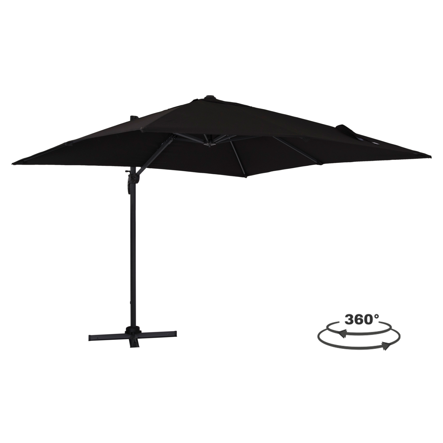 HM6025.03 ΟΜΠΡΕΛΑ SHADER HM6025.03 ALU ΕΠΑΓΓΕΛΜΑΤΙΚΗ ΚΡΕΜΑΣΤΗ 3X3 360 ΜΟΙΡΩΝ ME ΜΑΥΡΟ ΑΚΡΥΛΙΚΟ ΠΑΝΙ - Image 1