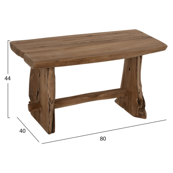 ΠΑΓΚΑΚΙ YEDI HM9347 ΑΠΟ ΜΑΣΙΦ ΞΥΛΟ TEAK ΦΥΣΙΚΟ 80X40X44Y εκ. - Image 2