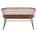 ΠΑΓΚΑΚΙ ΜΕΤΑΛΛΙΚΟ ALLEGRA HM5692 ΜΕ WICKER ΜΑΥΡΟ-ΜΠΕΖ 124x57x77Υ εκ. - Image 4