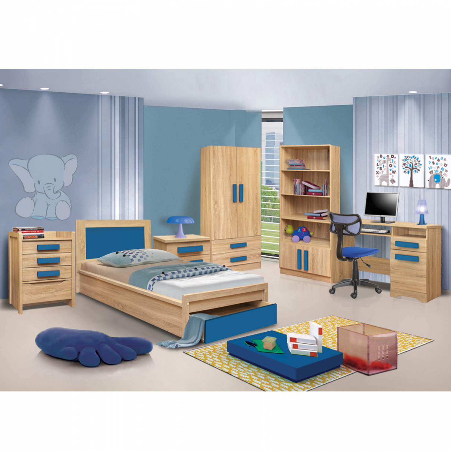 1HM330.01+HM331+HM336.01 ΠΑΙΔΙΚΟ ΔΩΜΑΤΙΟ PLAYROOM SONAMA-ΣΙΕΛ 48X40X39.2 cm - Image 1
