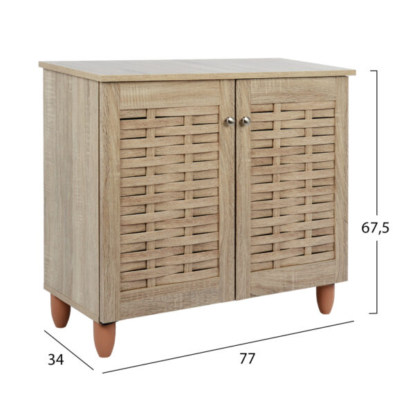 ΠΑΠΟΥΤΣΟΘΗΚΗ-ΝΤΟΥΛΑΠΙ ΞΥΛΙΝΗ CASSIOPE HM2208.02 SONAMA 77Χ34Χ67.5Υεκ. - Image 2