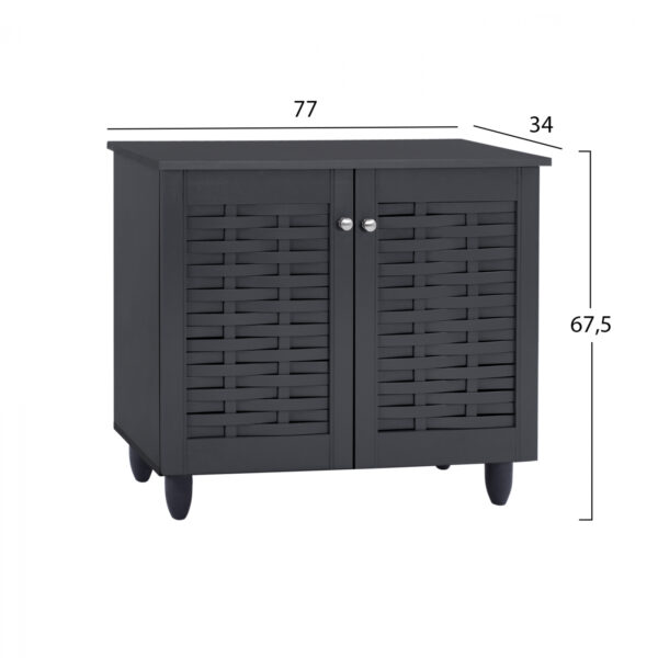 ΠΑΠΟΥΤΣΟΘΗΚΗ-ΝΤΟΥΛΑΠΙ ΞΥΛΙΝΗ CASSIOPE HM2208.10 ΓΚΡΙ 77Χ34Χ67.5εκ. - Image 2