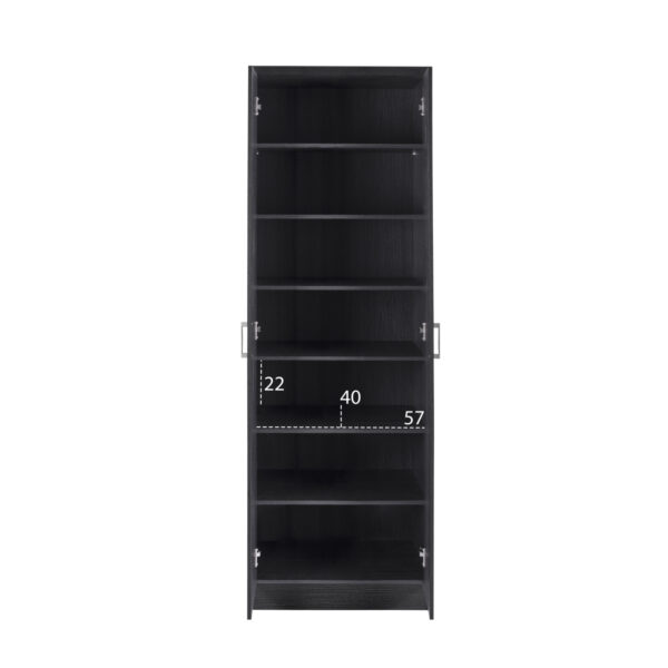 ΠΑΠΟΥΤΣΟΘΗΚΗ ΞΥΛΙΝΗ DAYANNA ΜΕ 6 ΡΑΦΙΑ 60X43X180.5εκ. ZEBRANO HM2379.01 - Image 3