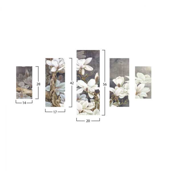 ΠΕΝΤΑΠΤΥΧΟΣ ΠΙΝΑΚΑΣ MDF MAGNOLIA KOBUS HM7207.01 82X56x0,3 εκ. - Image 2