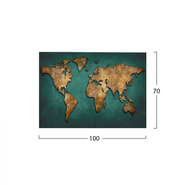ΠΙΝΑΚΑΣ ΚΑΜΒΑΣ WORLD MAP HM7197.01 100X3X70 εκ. - Image 2