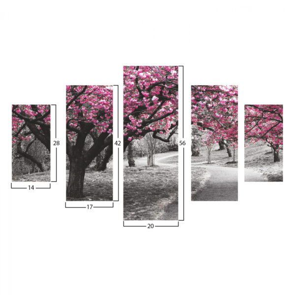 ΠΙΝΑΚΑΣ ΠΕΝΤΑΠΤΥΧΟ MDF BLOOMING TREE 82Χ56x3  HM7207.04 - Image 2