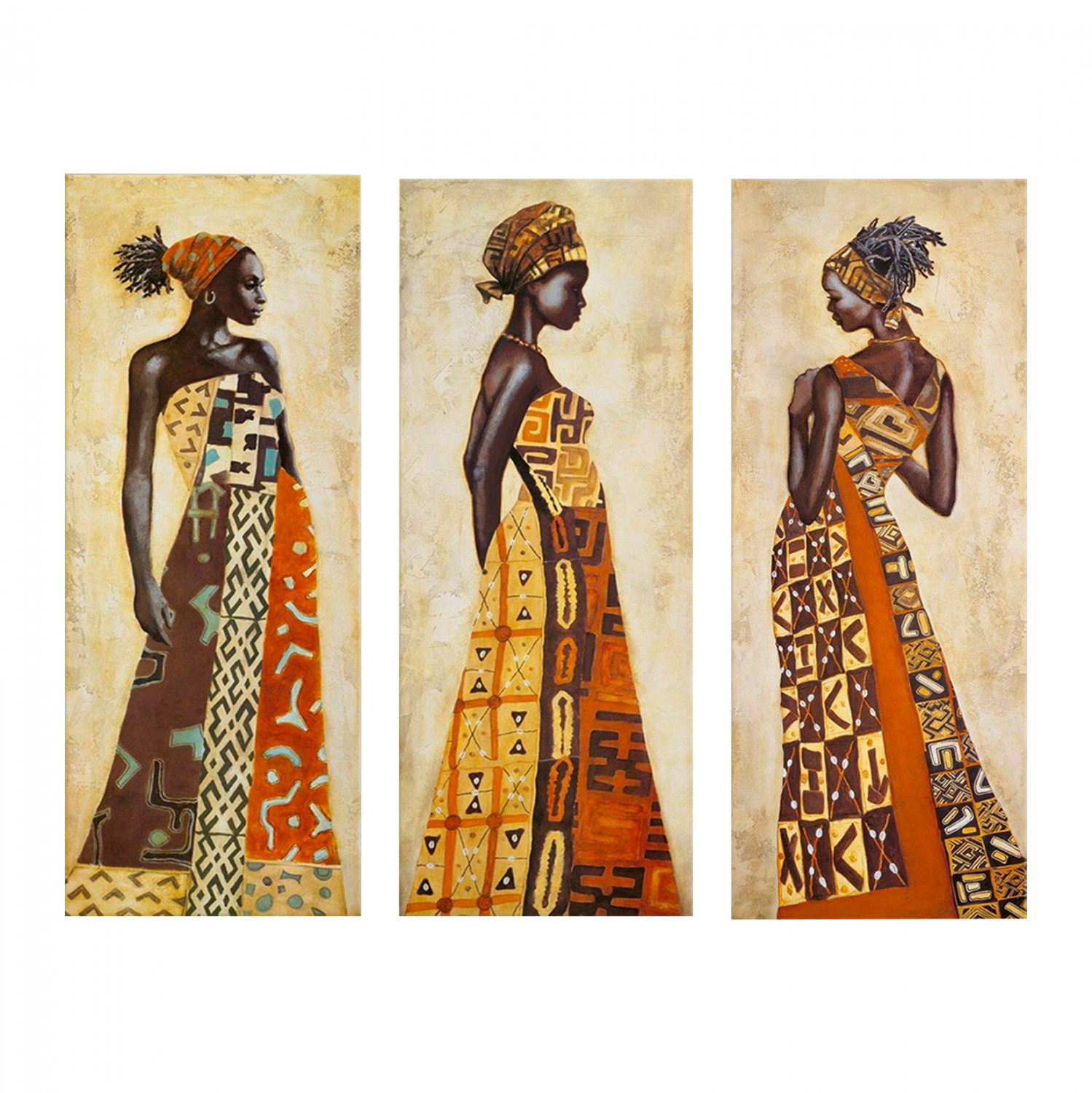 HM7204.03 ΠΙΝΑΚΑΣ ΤΡΙΠΤΥΧΟ MDF AFRICAN STYLE WOMEN HM7204.03 60X0,3X50 εκ. - Image 1