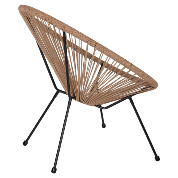 ΠΟΛΥΘΡΟΝΑ ACAPULCO Τ. ΦΩΛΙΑ ΜΕΤΑΛΛΟ ΜΑΥΡΟ ΜΕ TWISTED WICKER HM5871.01 70x73x79 εκ. - Image 5