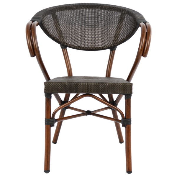 ΠΟΛΥΘΡΟΝΑ ΑΛΟΥΜΙΝΙΟΥ CLAY BAMBOO LOOK ΚΑΦΕ ΜΕ TEXTLINE HM5025 60,5x59x81Υ - Image 3