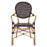 ΠΟΛΥΘΡΟΝΑ ΑΛΟΥΜΙΝΙΟΥ BAMBOO LOOK ΚΑΦΕ ΚΑΙ ΚΑΦΕ PE RATTAN HM5926.01 56x62x95Yεκ. - Image 3