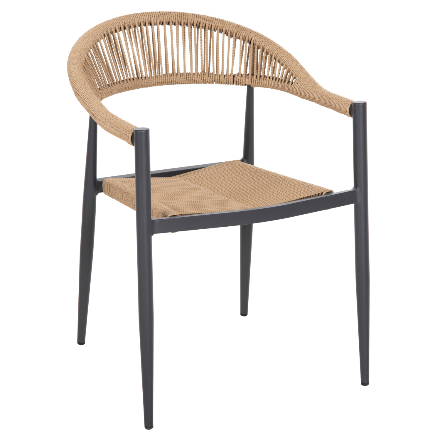 HM5854.02 ΠΟΛΥΘΡΟΝΑ ΑΛΟΥΜΙΝΙΟΥ GRET HM5854.02 ΑΝΘΡΑΚΙ PΕ RATTAN ΜΠΕΖ 56x55,5x78Υ εκ. - Image 1