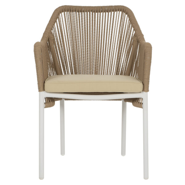 ΠΟΛΥΘΡΟΝΑ ΑΛΟΥΜΙΝΙΟΥ LOKKI HM5855.01 ΛΕΥΚΟ ΜΕ ΣΧΟΙΝΙ WICKER PE ΜΠΕΖ 56x66x82Υ εκ. - Image 3