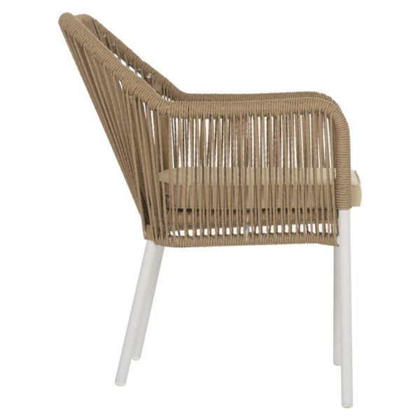 ΠΟΛΥΘΡΟΝΑ ΑΛΟΥΜΙΝΙΟΥ LOKKI HM5855.01 ΛΕΥΚΟ ΜΕ ΣΧΟΙΝΙ WICKER PE ΜΠΕΖ 56x66x82Υ εκ. - Image 4