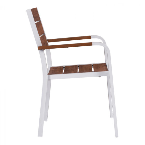 ΠΟΛΥΘΡΟΝΑ ΑΛΟΥΜΙΝΙΟΥ SAGA ΛΕΥΚΗ ΜΕ POLYWOOD HM5127.01 55x56x85Υ εκ. - Image 4
