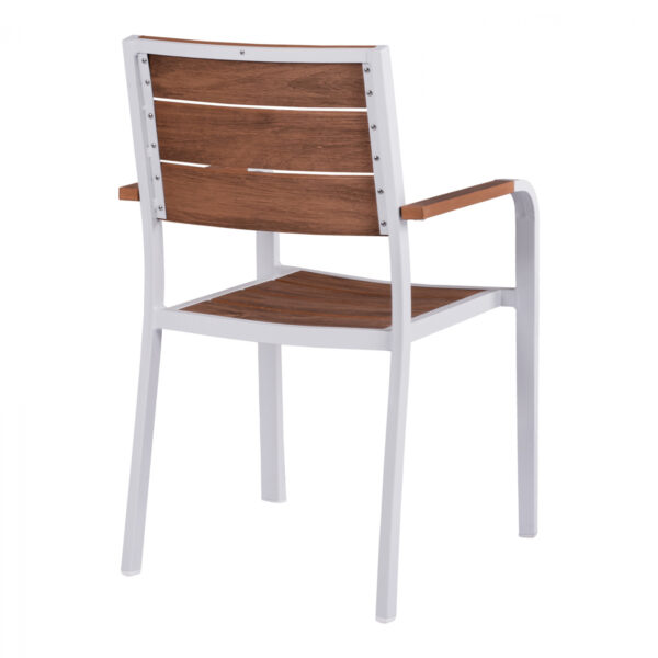 ΠΟΛΥΘΡΟΝΑ ΑΛΟΥΜΙΝΙΟΥ SAGA ΛΕΥΚΗ ΜΕ POLYWOOD HM5127.01 55x56x85Υ εκ. - Image 5