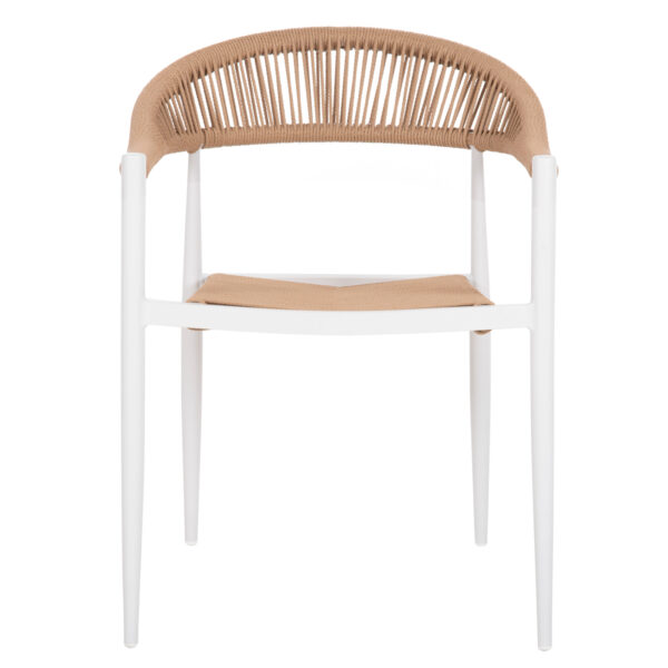 ΠΟΛΥΘΡΟΝΑ ΑΛΟΥΜΙΝΙΟΥ GRET HM5854.01 ΛΕΥΚΗ PE RATTAN ΜΠΕΖ 56x55,5x78Υεκ. - Image 3