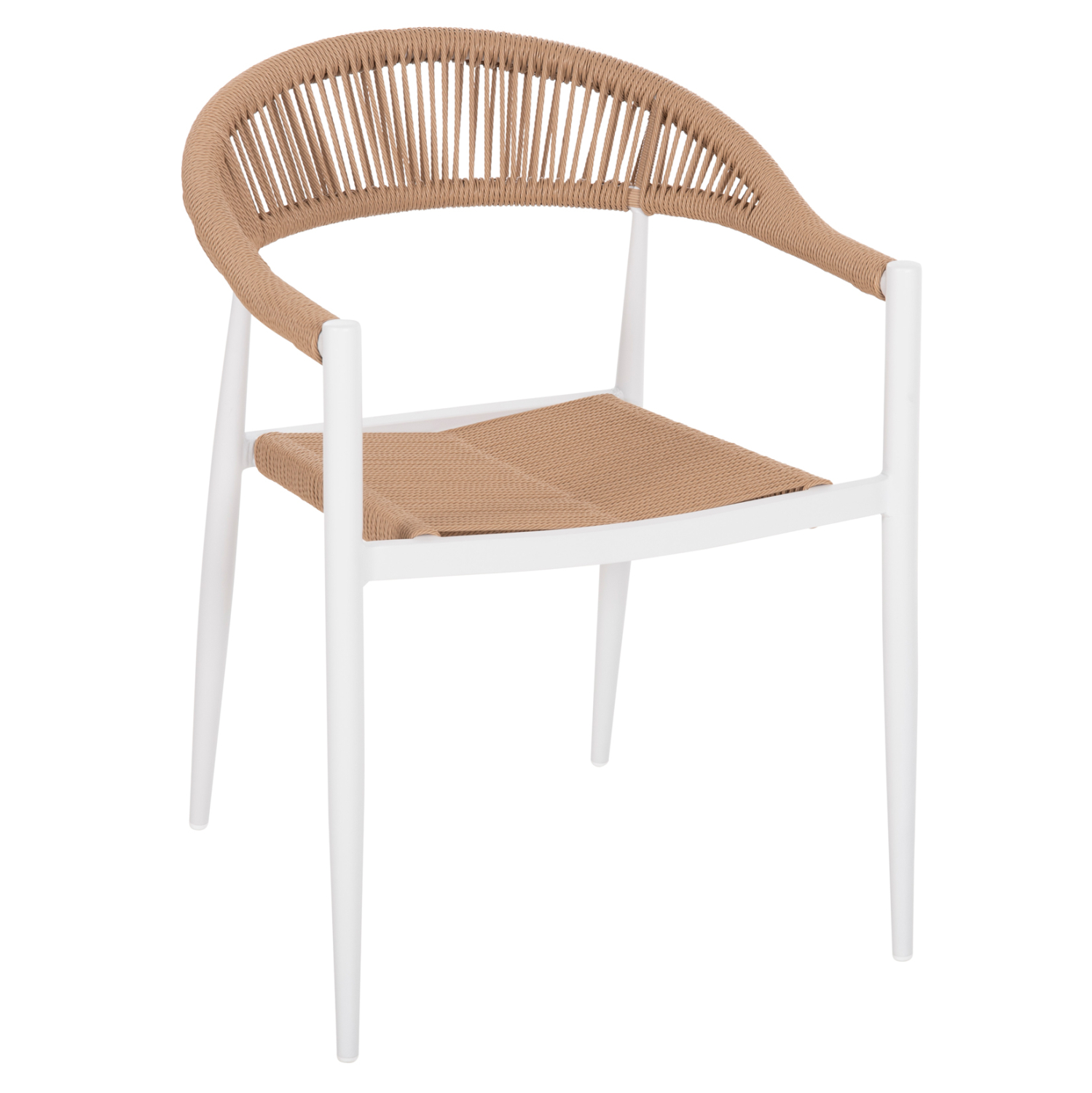 HM5854.01 ΠΟΛΥΘΡΟΝΑ ΑΛΟΥΜΙΝΙΟΥ GRET HM5854.01 ΛΕΥΚΗ PE RATTAN ΜΠΕΖ 56x55,5x78Υεκ. - Image 1