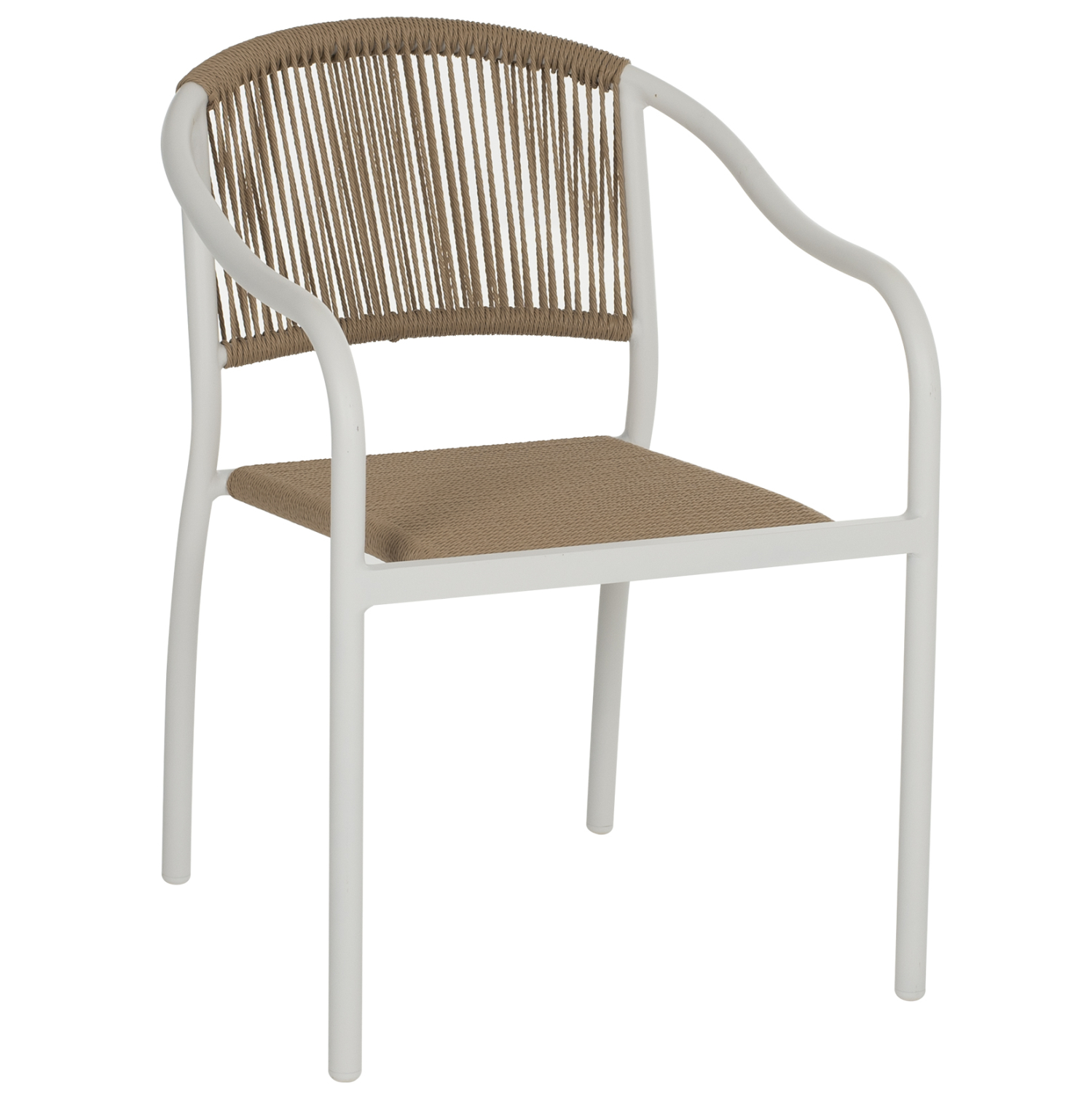 HM5856.01 ΠΟΛΥΘΡΟΝΑ ΑΛΟΥΜΙΝΙΟΥ ΛΕΥΚΟ ΜΕ PE RATTAN WICKER HM5856.01 57x63x80Yεκ. - Image 1