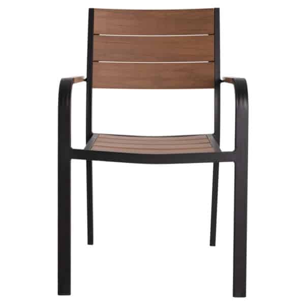 ΠΟΛΥΘΡΟΝΑ ΑΛΟΥΜΙΝΙΟΥ SAGA ΜΑΥΡΗ ΜΕ POLYWOOD HM5127.03 56x55x85,5Yεκ. - Image 3
