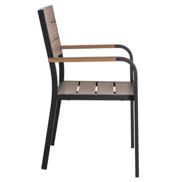 ΠΟΛΥΘΡΟΝΑ ΑΛΟΥΜΙΝΙΟΥ SAGA ΜΑΥΡΗ ΜΕ POLYWOOD HM5127.03 56x55x85,5Yεκ. - Image 4
