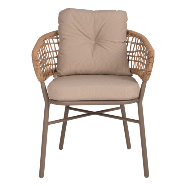 ΠΟΛΥΘΡΟΝΑ ΑΛΟΥΜΙΝΙΟΥ ΜΟΚΑ ΕΠΑΓΓΕΛΜ. RATTAN & ΜΑΞΙΛΑΡΙ ΜΠΕΖ HM5863.02 60x56x84 εκ. - Image 3