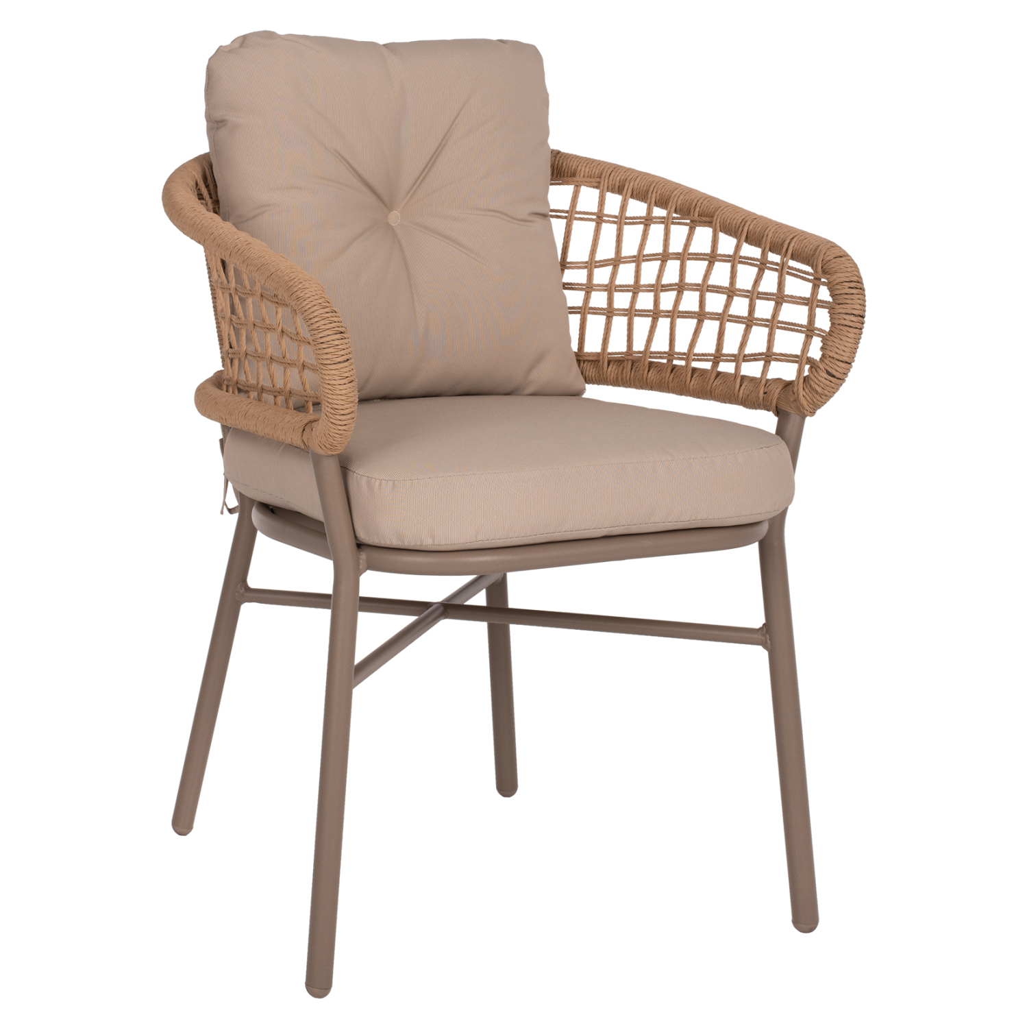HM5863.02 ΠΟΛΥΘΡΟΝΑ ΑΛΟΥΜΙΝΙΟΥ ΜΟΚΑ ΕΠΑΓΓΕΛΜ. RATTAN & ΜΑΞΙΛΑΡΙ ΜΠΕΖ HM5863.02 60x56x84 εκ. - Image 1