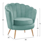ΠΟΛΥΘΡΟΝΑ COQUILLE ΑΠΟ ΒΕΛΟΥΔΟ ΦΥΣΤΙΚΙ HM8493.07 80x78x85Y εκ. - Image 2