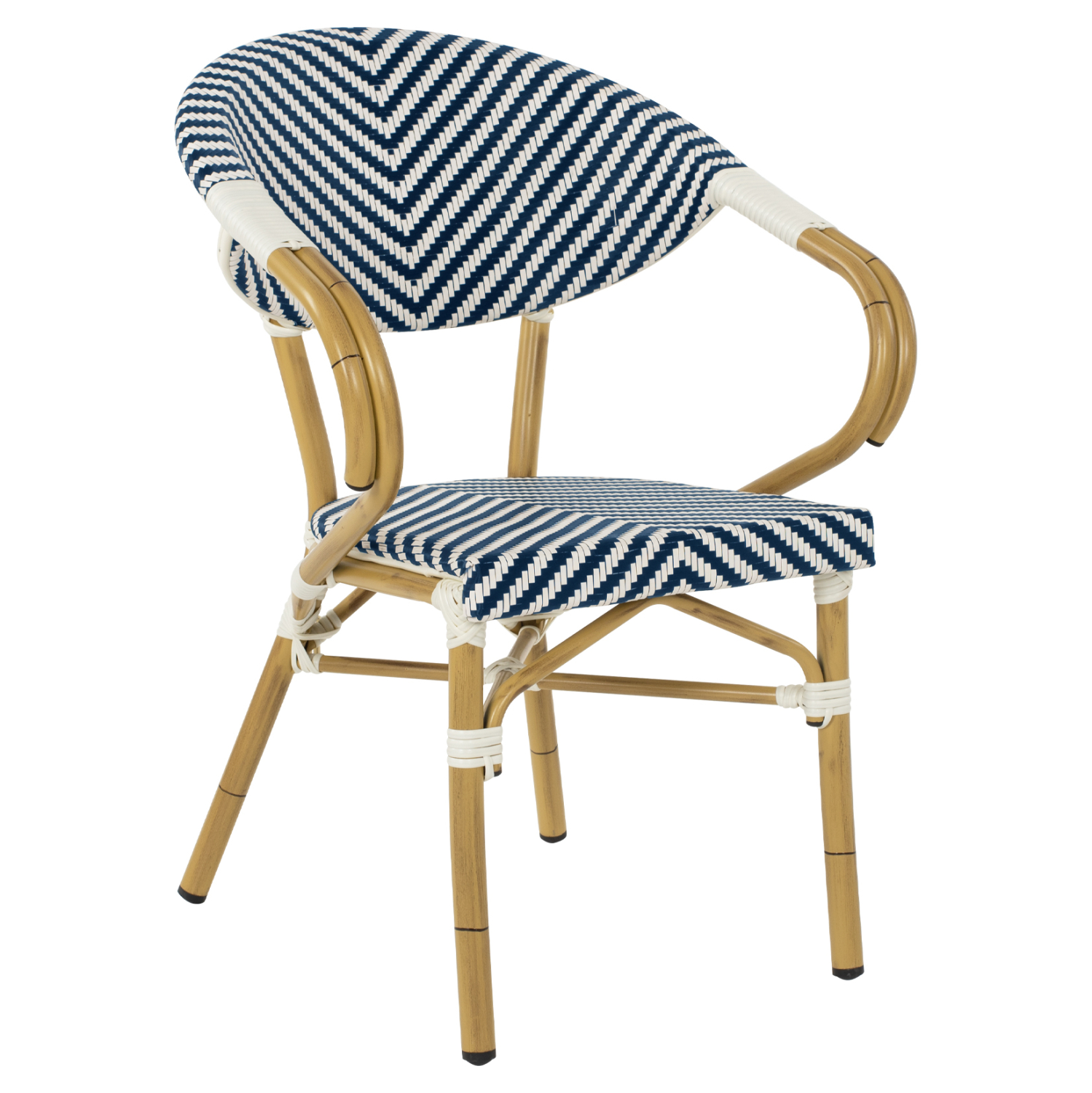 HM5861.02 ΠΟΛΥΘΡΟΝΑ BAMBOO LOOK HM5861.02 ΜΠΛΕ-ΛΕΥΚΟ 59x56x82Yεκ. - Image 1