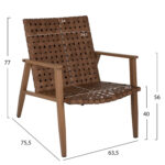 ΠΟΛΥΘΡΟΝΑ FELIPE HM5868.01 ΜΕΤΑΛΛΟ ΟΨΗ ΞΥΛΟΥ & RATTAN ΔΕΡΜΑ-LOOK 63,5x75,5x77εκ. - Image 2