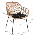 ΠΟΛΥΘΡΟΝΑ ΕΠΑΓΓΕΛΜΑΤΙΚΗ ΜΑΥΡΟ ΜΕΤΑΛΛΟ RATTAN ΜΠΕΖ & ΜΑΞΙΛΑΡΙ HM5864.01 58,5x60,5x80 εκ. - Image 2