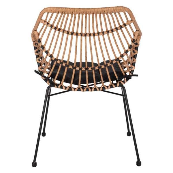 ΠΟΛΥΘΡΟΝΑ ΕΠΑΓΓΕΛΜΑΤΙΚΗ ΜΑΥΡΟ ΜΕΤΑΛΛΟ RATTAN ΜΠΕΖ & ΜΑΞΙΛΑΡΙ HM5864.01 58,5x60,5x80 εκ. - Image 6