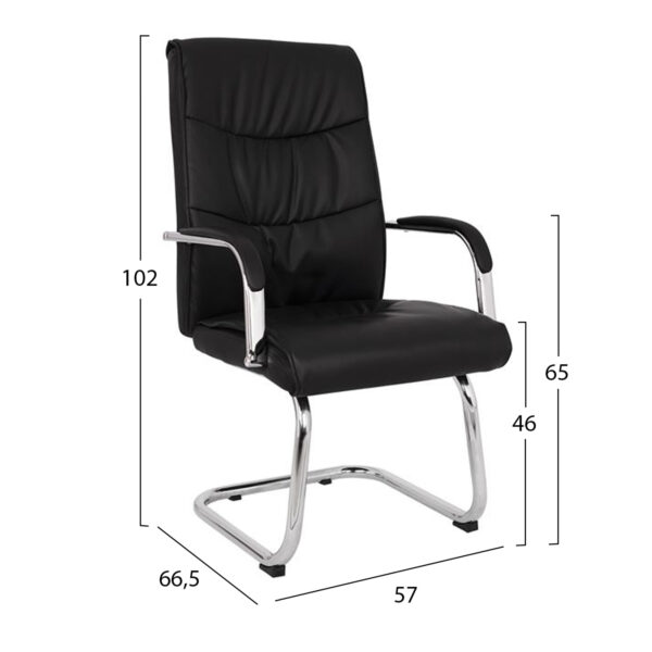 ΠΟΛΥΘΡΟΝΑ JACOB HM1045.11 ΜΑΥΡΟ PU ΜΕ ΒΑΣΗ ΧΡΩΜΙΟΥ 57x66,5x102 cm - Image 2