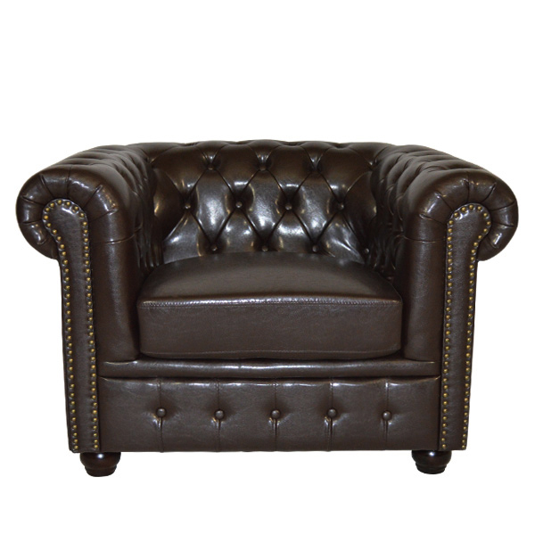 HM3011.01 ΠΟΛΥΘΡΟΝΑ T.CHESTERFIELD POLINA HM3011.01 PU ΣΚΟΥΡΟ ΚΑΦΕ 110x90x73Yεκ. - Image 1