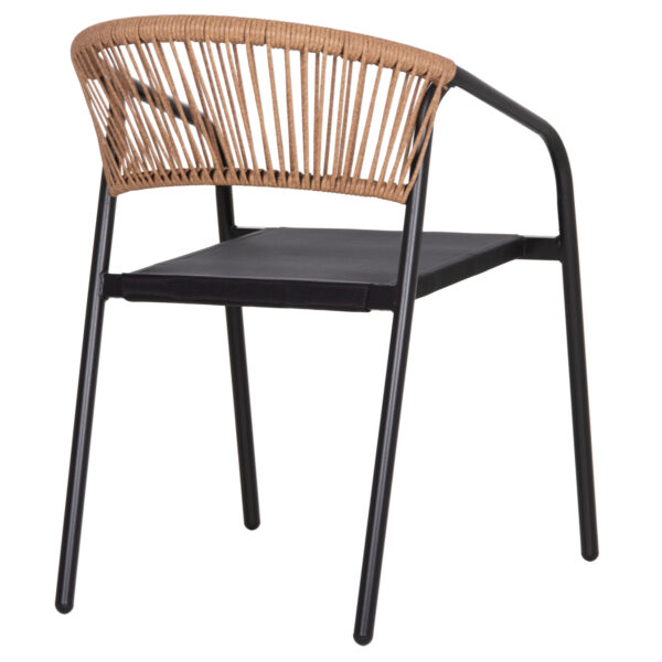 ΠΟΛΥΘΡΟΝΑ HOMAN HM6430.03 ΜΑΥΡΟ ΜΕΤΑΛΛΟ & TEXTILENE--ΜΠΕΖ P.E.RATTAN 53x58x75Υεκ - Image 5