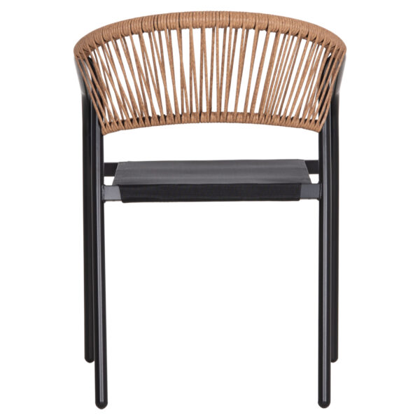 ΠΟΛΥΘΡΟΝΑ HOMAN HM6430.03 ΜΑΥΡΟ ΜΕΤΑΛΛΟ & TEXTILENE--ΜΠΕΖ P.E.RATTAN 53x58x75Υεκ - Image 6
