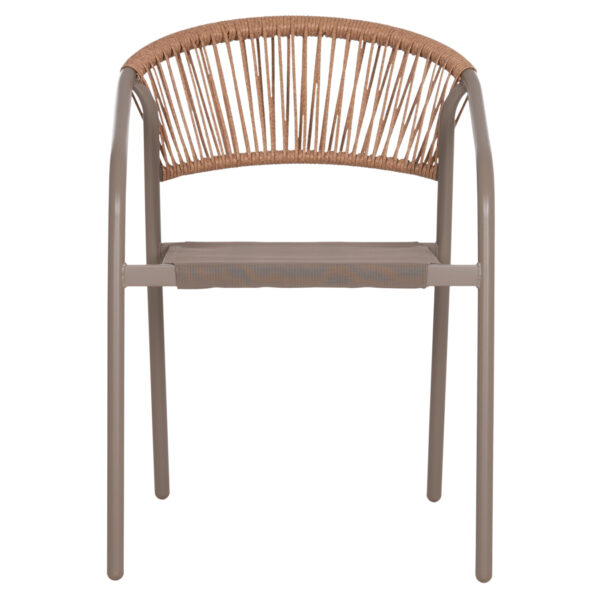 ΠΟΛΥΘΡΟΝΑ HOMAN HM6430.04 ΣΑΜΠΑΝΙ ΜΕΤΑΛΛΟ & TEXTILENE--ΜΠΕΖ P.E.RATTAN 53x58x75Υεκ - Image 3