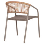 ΠΟΛΥΘΡΟΝΑ HOMAN HM6430.04 ΣΑΜΠΑΝΙ ΜΕΤΑΛΛΟ & TEXTILENE--ΜΠΕΖ P.E.RATTAN 53x58x75Υεκ - Image 5