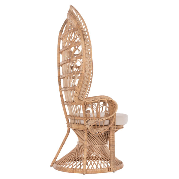 ΠΟΛΥΘΡΟΝΑ ROYAL PEACOCK HM9342 RATTAN ΣΕ ΦΥΣΙΚΟ-ΜΑΞΙΛΑΡΙ ΜΠΕΖ 114x72x150Yεκ. - Image 4