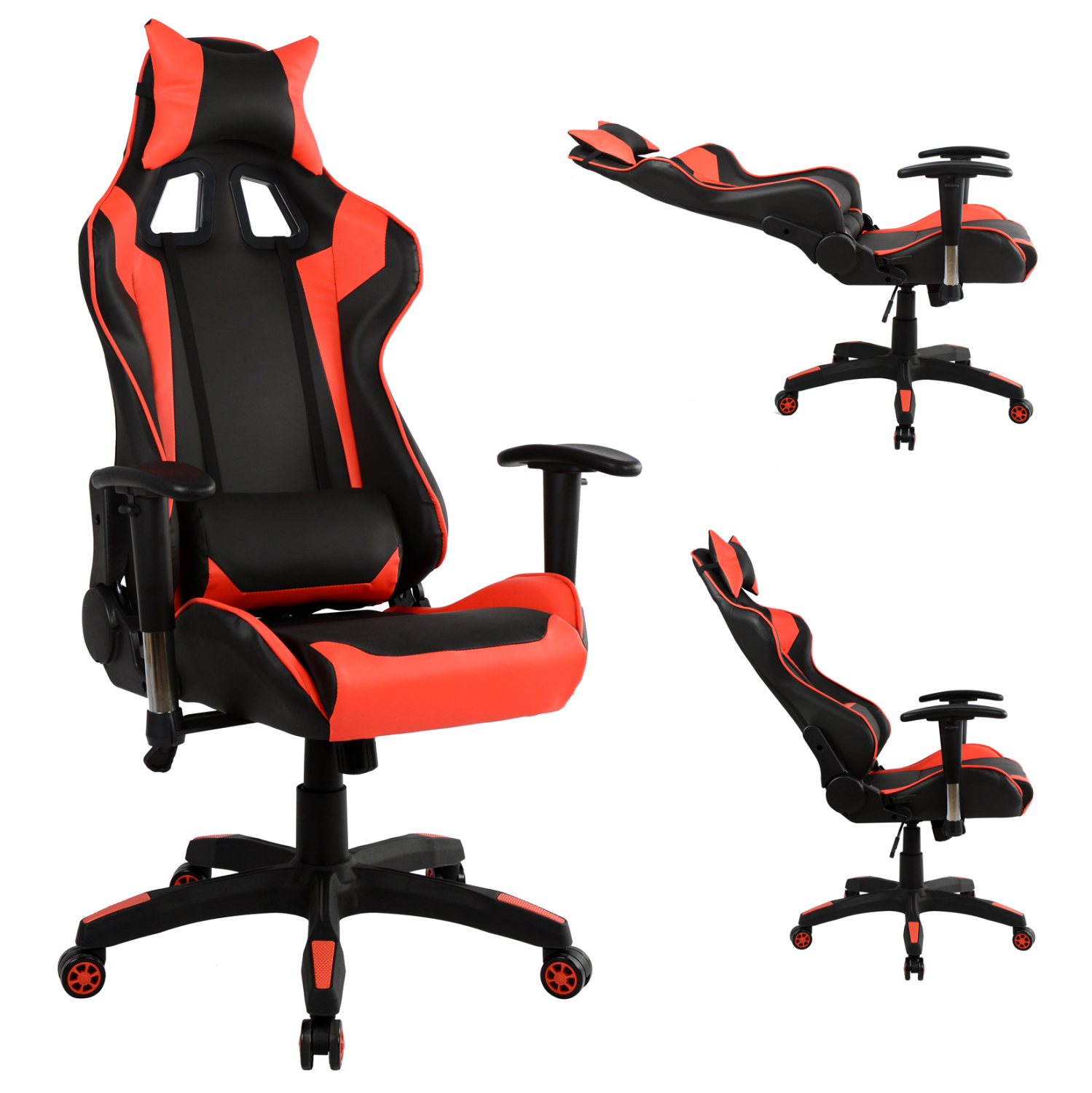 HM1056.01 ΠΟΛΥΘΡΟΝΑ GAMING ZAYN HM1056.01 ΜΑΥΡΟ-ΚΟΚΚΙΝΟ PU 67x70x134 εκ. - Image 1